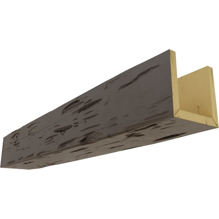 3-Sided Pecky Cypress Endurathane Faux Wood Ceiling Beam, NaturaL Honey Dew, 12W X 10H X 8'L